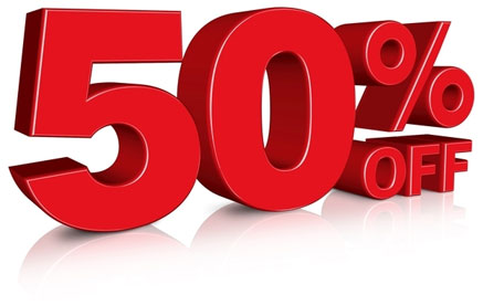 50% off